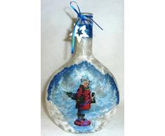 ❤ Leuchtflasche ❤ beleuchtete Flasche ❤ Weihnachten ❤ RÄUCHERMANN ❤ weiß ❤ 23cm ❤