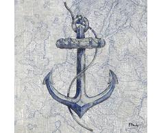 Rahmen-Kunst Keilrahmen-Bild – Paul Brent: Vintage Nautical I Leinwandbild maritim Anker Schiff-Fahrt