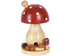 OBC Räucherpilz, H: 15 cm, rot/weiß natur, handbemalt im Erzgebirgestil