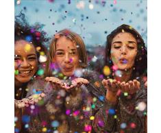 Relaxdays XXL Konfetti Sack, Riesen Metallic Konfetti, kunterbuntes Glitzer Konfetti, Geburtstag, Fasching, Festival, bunt