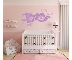 Wandtattoo / Wandaufkleber - Hibiskusblüte - Hibiskus - 120cm x 99cm lila E924