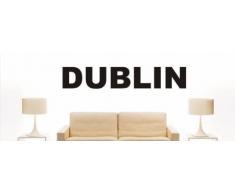 INDIGOS UG - WANDTATTOO / Wandsticker / Wandaufkleber / Aufkleber - W1066 Mehrfarbige Wandschrift mit Sehenswürdigkeiten und Stadtnamen Stadt Dublin 80x14