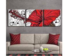 GYSS 3 Platten Moderne Poster Leinwandbilder 3 Stück Leinwandbild Stilleben Blumen Wandbilder Home Wohnzimmer