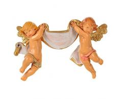 Holyart Engelpaar mit Pergament Fontanini 9x15 cm