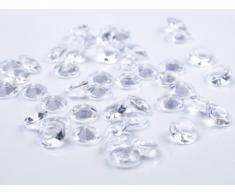 SiDeSo® Dekosteine klar 12mm Diamanten 100 Stück Acryl Tischdeko Hochzeit