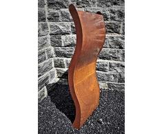 Jürgen Bocker Gartenambiente geschwungene Wasserwand Dalum klein aus Cortenstahl mit LED-Strahler Cortenwand Komplettset