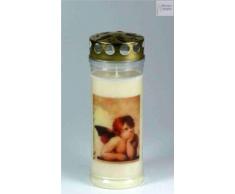 Grablicht-Kerze 20*7 cm - Engel - 3713 E - ca. 7 Tage Brenndauer - Grabkerze mit Motiv Engel - Trauerkerze mit Foto