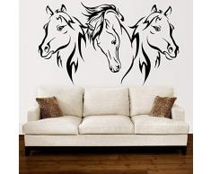 HFWYF Pferdekopf Wandtattoo Wohnzimmer Kunst Dekoration abstrakte Vinyl abnehmbare Wandaufkleber Schule Klassenzimmer Büro Dekoration 85x51cm