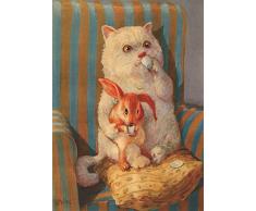 Postkarte A6 • 34719 Espresso von Inkognito • Künstler: Rudi Hurzlmeier • Katzen • Ostern