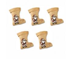 5er Set Jutesack Weihnachtsstiefel, 20x33cm Geschenkbeutel mit Schnur