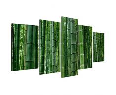 Bilderdepot24 Kunstdruck - Bambuswald in Sichuan China - Bild auf Leinwand - 100x50 cm 5 teilig - Leinwandbilder - Bilder als Leinwanddruck - Wandbild