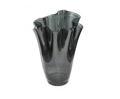SIGNATURE HOME COLLECTION Glasvase mundgeblasen Dekovase Blumenvase grau, Glas, Rauchgrau, 21 x 21 x 30 cm