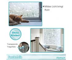 Homein Fensterfolie Sichtschutzfolie Milchglasfolie Selbstklebend Sichtschutz Folie Fenster Blickdicht Dekorfolie für Bad Deko Duschkabine Badfenster Duschwand UV Schutz 3D Blumen Ranke 90 x 200 cm
