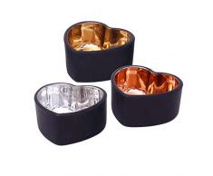 Flanacom 3er Set Windlichter Teelichthalter Weihnachtsdeko Tischdeko Moderne Deko Wohnung Industrial (Metall Windlichter Set) (Herzen)