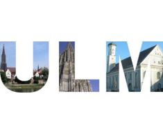 INDIGOS UG - WANDTATTOO / Wandsticker / Wandaufkleber / Aufkleber - W586 mehrfarbige Wandschrift Ulm 80x25 cm