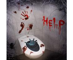 Oblique Unique® Halloween Sticker Help für Fenster Fliesen Wand Deko Realistisch Wirkender Schauriger blutiger Horror Aufkleber Rot - wiederablösbar