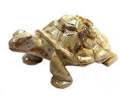 budawi® - Edelstein Tiere Schildkröte Speckstein (Turtle) ca. 75 x 50 mm, Speckstein Tierfiguren Edelstein Speckstein