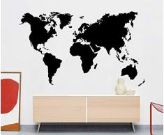 R001 Wandtattoo Weltkarte 150 cm x 90 cm | Detaillierte Weltkarte | Modernes Design | Wandsticker | Wanddeko | Wandaufkleber (75 cm x 45 cm, Weiss)