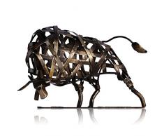 Tooarts Metall Geflochtene Rind Deko Skulptur Dekofigur Moderne Skulptur zum Dekorieren
