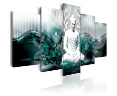 murando Acrylglasbild Abstrakt 200x100 cm 5 Teilig Wandbild auf Acryl Glas Bilder Kunstdruck Moderne Wanddekoration - Buddha Statue Blumen Lilien Feng Shui h-C-0043-k-p