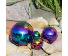 CIM Dekokugel aus Edelstahl - Dekokugel Rainbow Ø 8 cm - Leichte Hohlkugel, Gartenkugel, Schwimmkugel - Hochglanzpolierte Oberfläche mit dauerhaft spiegelndem Glanz