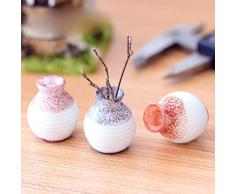 PJC Miniaturvase aus Kunstharz mit kleinem Mund, für Heimwerker, Garten, Dekoration, Bastelbedarf Zufällig