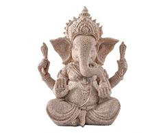 PIXNOR Sandstein Ganesha Buddha Elefanten Statue Skulptur handgefertigte Figur