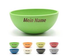 Magu Müslischüssel mit Gravur 16cm ideal als Osternest mit Namen personalisiert Bambus Schüssel - Individuelle Namensgravur 130062 grün