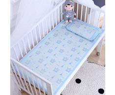 Baby Sommer Schlafmatte Krippe Ice Silk Kit Klimaanlage Matte Falten waschbar Nap Pads Bettwäsche-C-doodlebär-blau