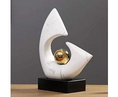 Skulptur Statuen Ornamente Wohnkultur Ornament Figur Moderne Kreative Lichtbogenbeschichtung Goldkugel Keramik Statue Raumdekor Objekte Büro Marmor Textur Porzellanskulptur