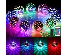 Kugel LED Lichterkette Strom, Orientalisch Bunt Lichterkette Innen,Marokkanische Silberne Kugeln,4M 20 LED Farbwechsel Weihnachtsbeleuchtung mit Netzstecker,Deko Silber für Zimmer Balkon Ramadan Party