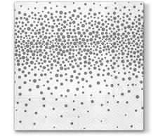 20 Servietten Konfetti silber/Muster/neutral/zeitlos 33x33cm