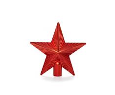 HEITMANN DECO Christbaumspitze Weihnachtsstern aus Kunststoff - Weihnachtsbaumspitze Weihnachtsdeko - Rot