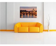 Vatikan Petersplatz Sehenswürdigkeit Format: 60x40 cm auf Leinwand, XXL riesige Bilder fertig gerahmt mit Keilrahmen, Kunstdruck auf Wandbild mit Rahmen, günstiger als Gemälde oder Ölbild, kein Poster oder Plakat