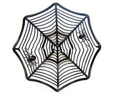 Asien 1 STÜCK Spiderweb Obstteller für Halloween Party Dekoration Kreative Keksteller für Halloween-Dekor (schwarz)