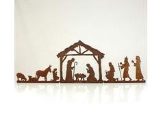 Saremo Gartendeko Rost Krippenszene Heilige Familie, Heilige 3 Könige, Esel & Schäfer