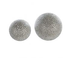 Casablanca Dekokugel Avonda Weiss/Silber,GlasD.12cm