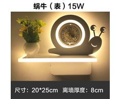 LED moderne minimalistische frische Vase Wandleuchte Gang romantische Schlafzimmer Nachttischlampe Balkon Gang Wandbeleuchtung, Schnecke (mit Uhr)