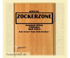 Sunnywall Wandtattoos Türaufkleber Zockerzone Für alle PC - Wii - Ps3 - XBOX360 und Co. Gamer Größe: Größe 2