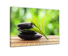 Kunstdruck - Zen Steine V - Bild auf Leinwand - 70 x 50 cm - Leinwandbilder - Bilder als Leinwanddruck - Geist & Seele - Asien - Wellness