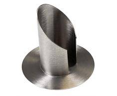 everlar® Edler Kerzenständer I 4 cm ø I Handgearbeitete Qualität I Kerzenhalter für Taufkerze, Kommunionkerze, Stabkerze, Stumpenkerze, Tafelkerze, Traukerze, Trauerkerze u.a. I Metall Silber