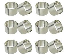 SKAVIJ Silber Metall Solide Serviettenring-Set für Esstischdekoration (12 stück)