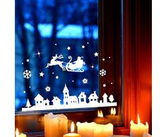 Fensterbild Weihnachtsmann an Weihnachten Winter Fensterdeko 28x16cm Fensterbilder Winterlandschaft + Sterne & Schneeflocken M2263 ilka parey wandtattoo-welt®