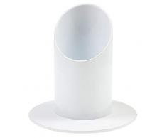 everlar® Edler Kerzenständer I 4 cm ø I Handgearbeitete Qualität I Kerzenhalter für Taufkerze, Kommunionkerze, Stabkerze, Stumpenkerze, Tafelkerze, Traukerze, Trauerkerze u.a. I Metall Weiß