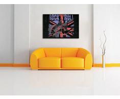 Rock n Roll Black Format: 100x70auf Leinwand, XXL riesige Bilder fertig gerahmt mit Keilrahmen, Kunstdruck auf Wandbild mit Rahmen, günstiger als Gemälde oder Ölbild, kein Poster oder Plakat