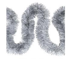 Weihnachts Deko7,5cm Feinschnitt Lametta Girlande 3x 2m (6m) – Silber