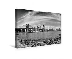 Premium Textil-Leinwand 45 x 30 cm Quer-Format Manhattan Panorama | Wandbild, HD-Bild auf Keilrahmen, Fertigbild auf hochwertigem Vlies, Leinwanddruck von Melanie Viola