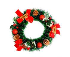 Weihnachtskranz Türkranz Ø 35cm, Hukz Weihnachten Kranz Hängende Girlande für Haustür Deko Winter Haus Dekoration, Deko-Kranz Tannenkranz Adventskranz Weihnachts Weihnachtsdeko Weihnachtsgirlande