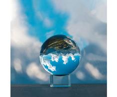 IZSUZEE K9 Kristallkugel Schneekugel Foto, 6cm Klarer Glaskugel Lensball Wahrsagerkugel mit Glas Ständer, Fotokugel für Büro Dekoration Fotografie Kugel Geburtstags Weihnachten Geschenk, MEHRWEG