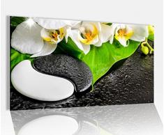 Acrylglasbild 80x50cm Wellness Yin Yang Orchidee Feng Shui Glasbild Bilder Acrylglas Acrylglasbilder Wandbild 14D575, Acrylglas Größe4:80cmx50cm
